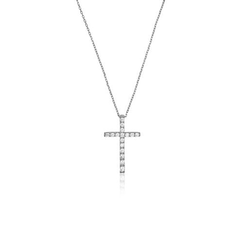 Madonna Cross Necklace // Sterling Silver + CZ