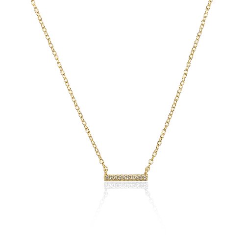 Faith Bar Necklace // 14K Gold Vermeil + CZ
