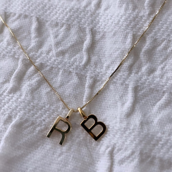 Alphabet Letter Pendant // 10kt Solid Gold