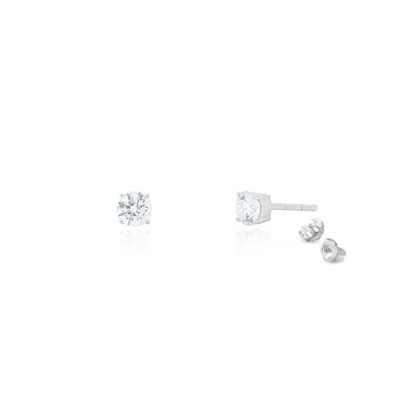 Diamond stud earrings on a white background