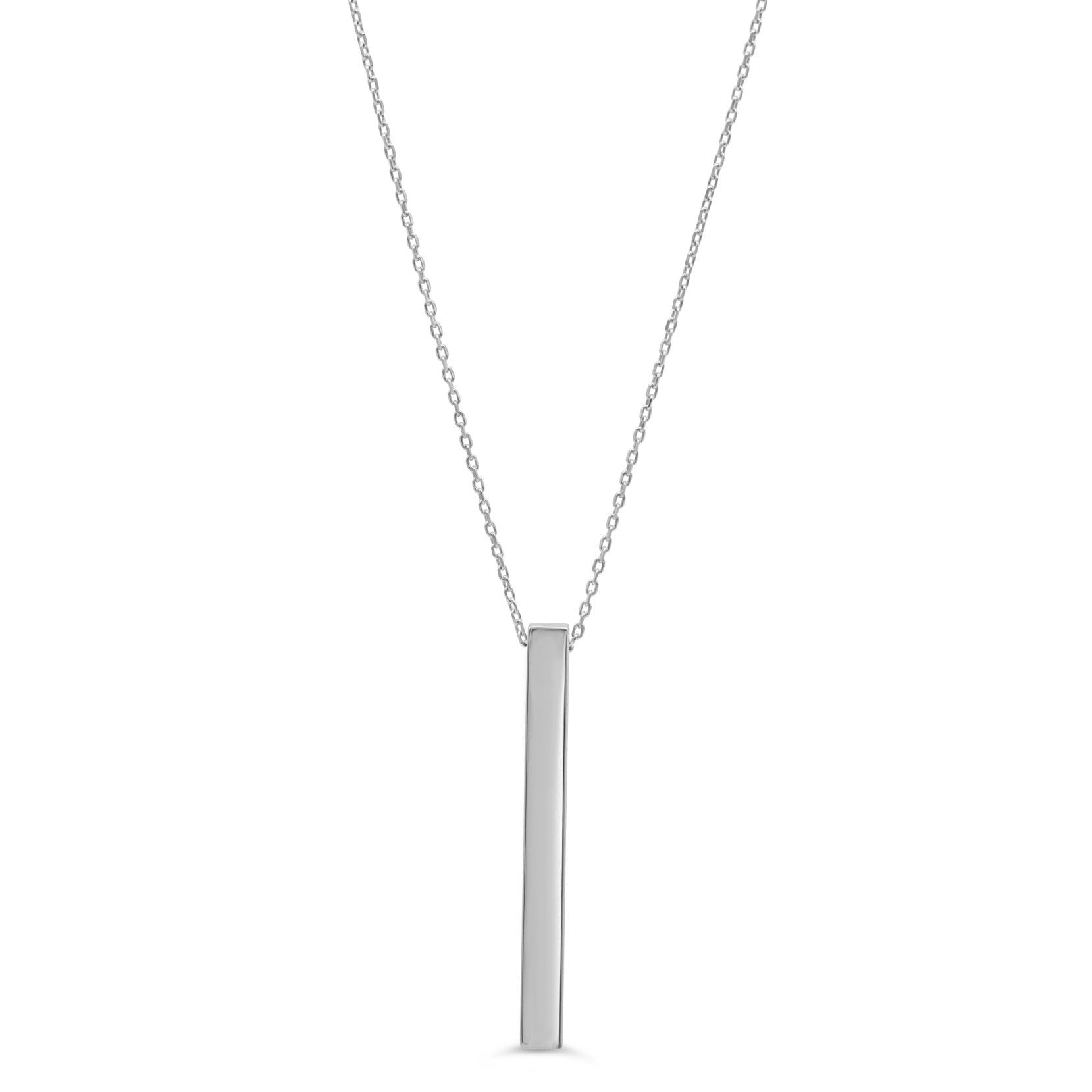 Erin Bar Necklace // 10k Solid White Gold