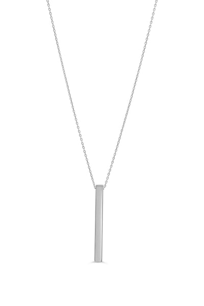 Erin Bar Necklace // 10k Solid White Gold