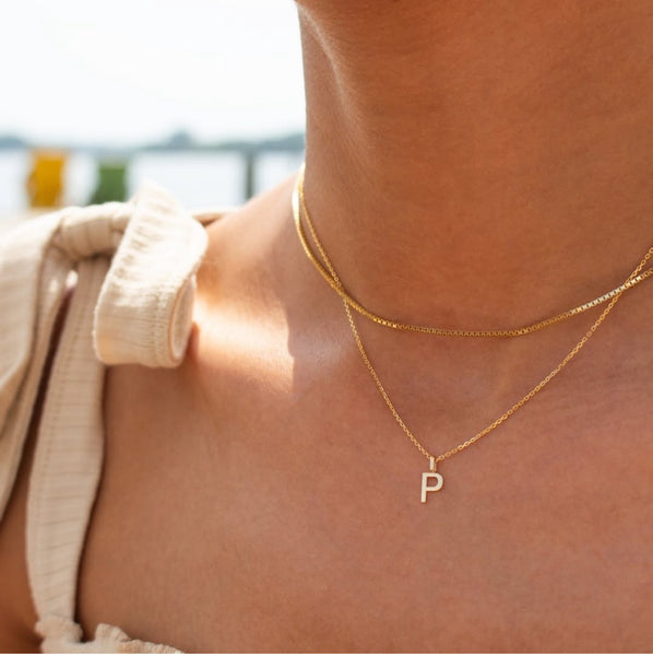 Alphabet Letter Pendant // 10kt Solid Gold