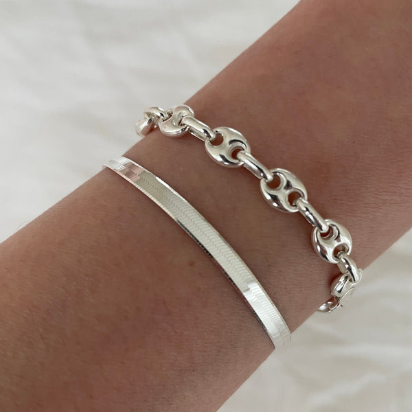 Wendy Herringbone Bracelet // Italian Sterling Silver