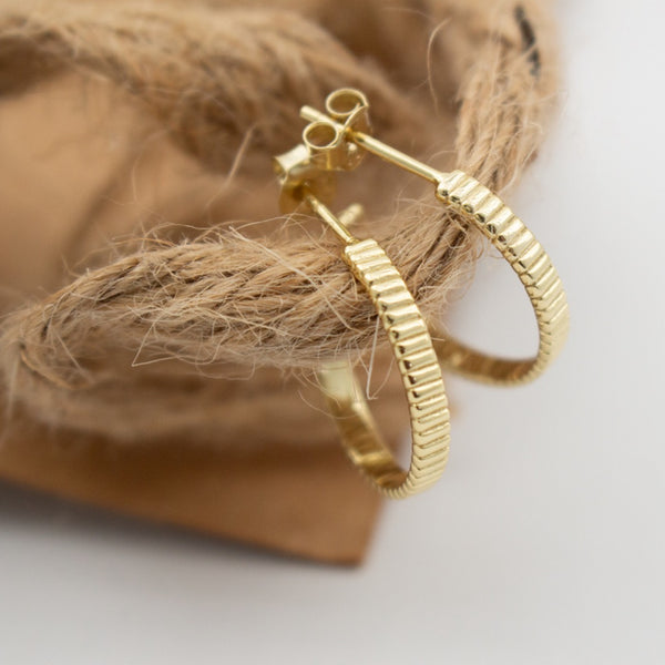 Gia Thin Scallop Hoops // 14k Gold Vermeil