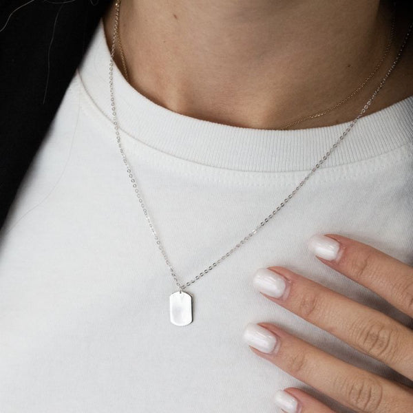 Jordan Dog Tag Necklace // Sterling Silver