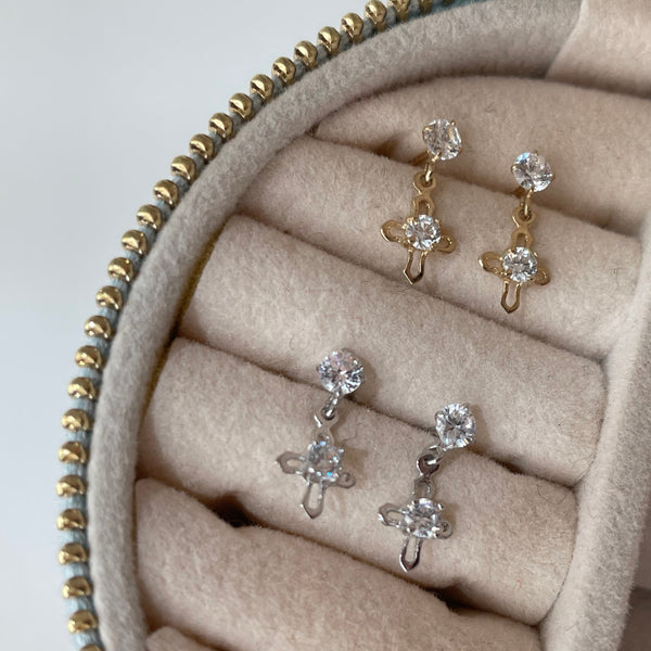 Penelope Cross Earrings // 10k Italian Solid Gold