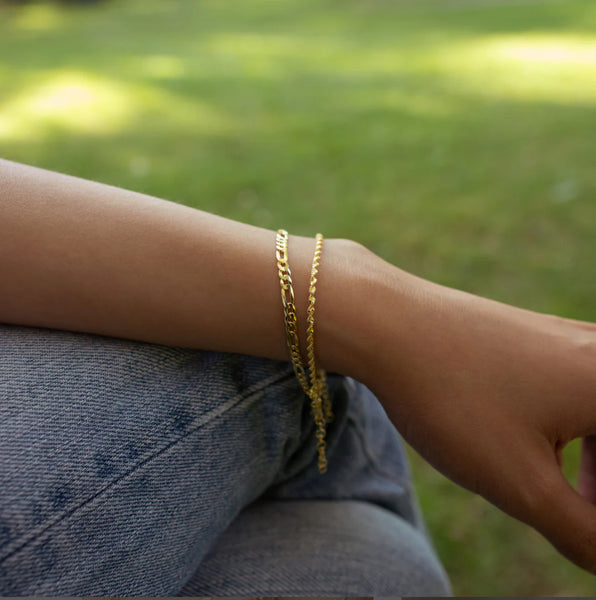 Flora Figaro Bracelet & Olivia Rope Bracelet // 10k Italian Solid Gold