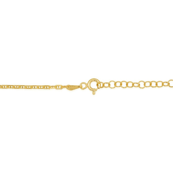 Gold chain bracelet on a white background