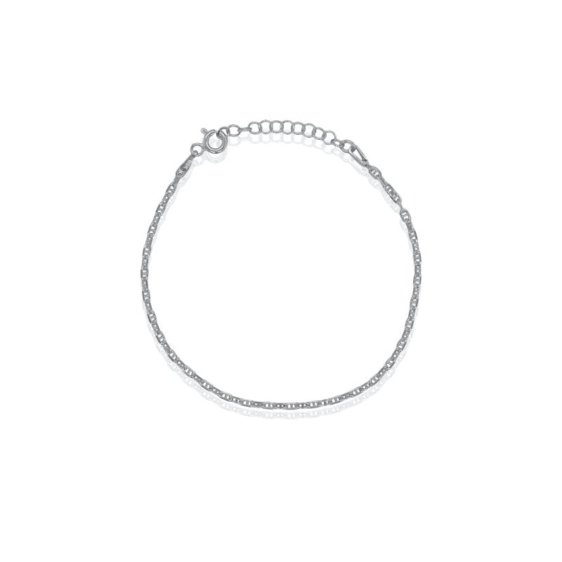 Silver bracelet on a white background