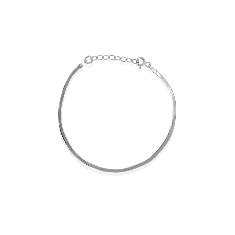 Silver bracelet on a white background