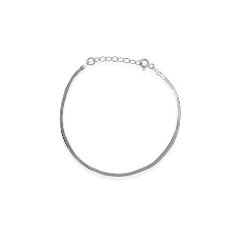 Silver bracelet on a white background