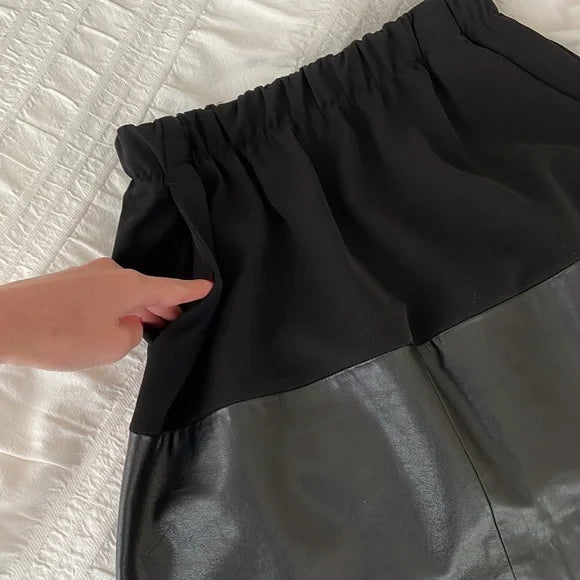 Vince Lamb Leather Skirt