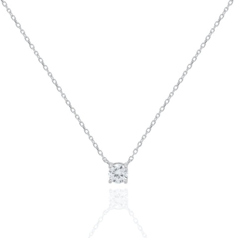 Diamond necklace on a white background