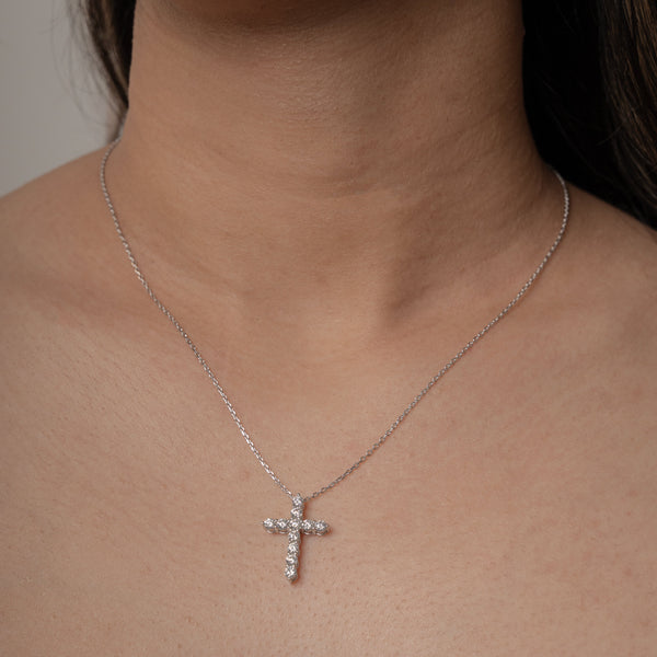 Angelica Cross Necklace // Sterling Silver + 1ct Diamond