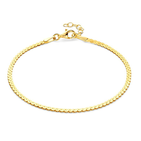 Gold bracelet on a white background