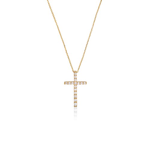 Madonna Cross Necklace // 14k Gold Vermeil + CZ