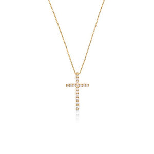 Madonna Cross Necklace // 14k Gold Vermeil + CZ