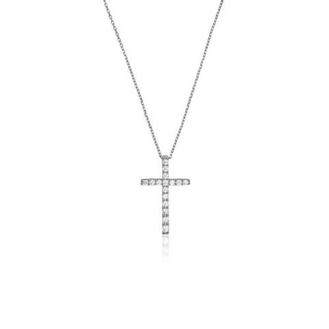 Madonna Cross Necklace // Sterling Silver + CZ