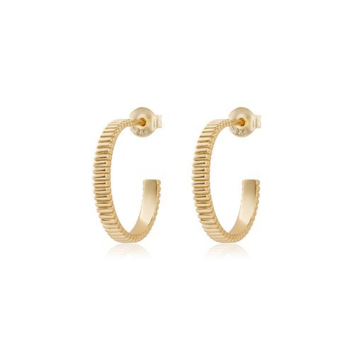 Gia Thin Scallop Hoops // 14k Gold Vermeil