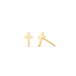 Emilie Cross Studs // 14k Gold Vermeil