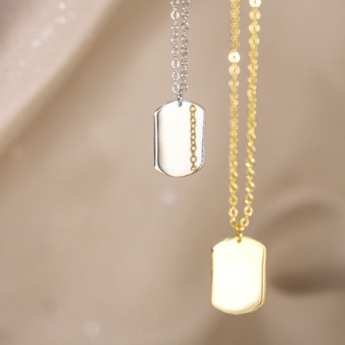 Jordan Dog Tag Necklace // Sterling Silver