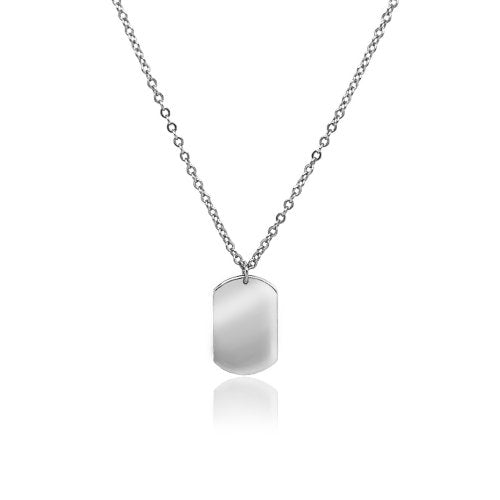 Jordan Dog Tag Necklace // Sterling Silver