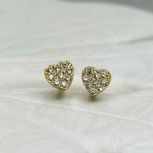 Kandee Heart Studs // Sterling Silver + CZ