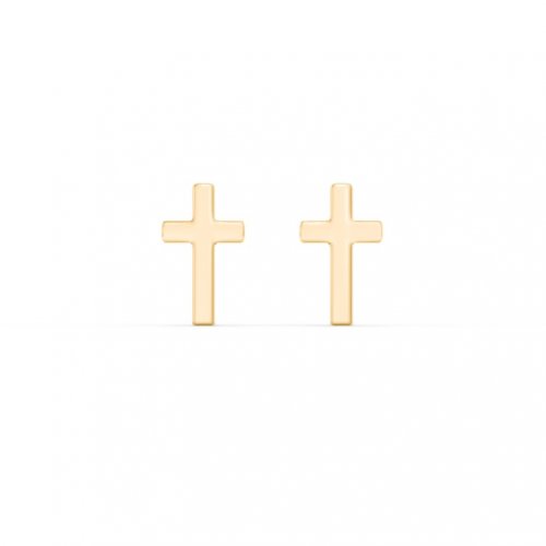 Emilie Cross Studs // 10k Italian Solid Gold