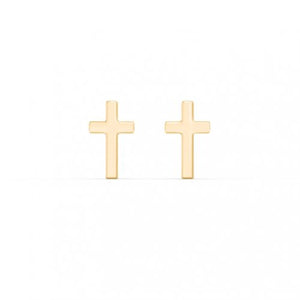 Emilie Cross Studs // 10k Italian Solid Gold