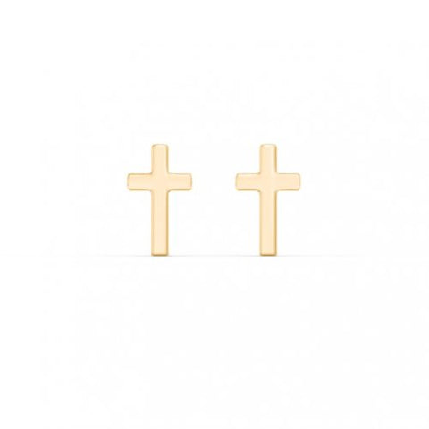 Emilie Cross Studs // 10k Italian Solid Gold