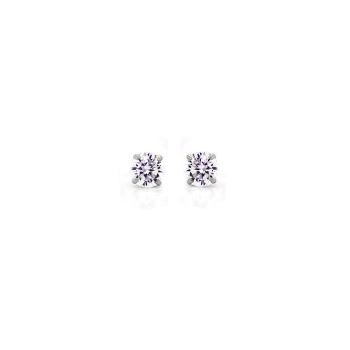 Tiffany Studs // 14k Italian Solid White Gold