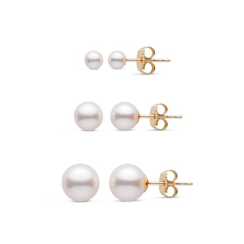 Marielle Genuine Cultured Pearl Studs // 14k Italian Solid Gold