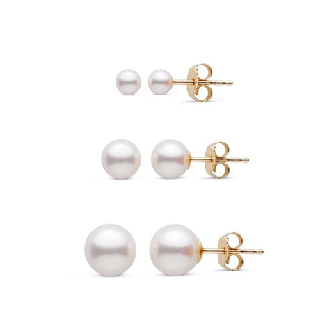 Marielle Genuine Cultured Pearl Studs // 14k Italian Solid Gold