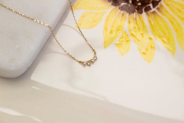 Diana Sapphire x Topaz Necklace // 14k Italian Solid Gold