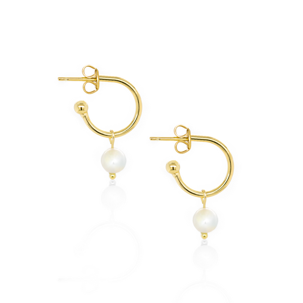 Angela Freshwater Pearl Earrings - 14K Gold Vermeil - Sisterberry & Co.