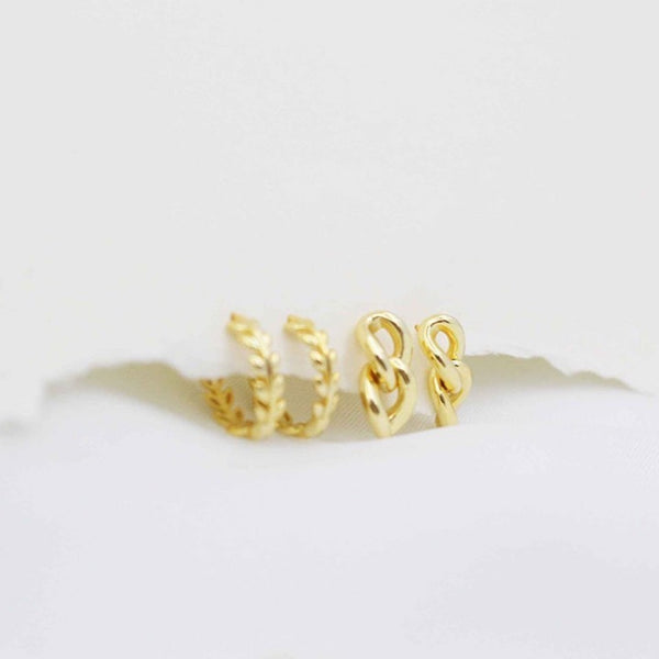 Anastasia Leaf Huggies // 14k Gold Vermeil