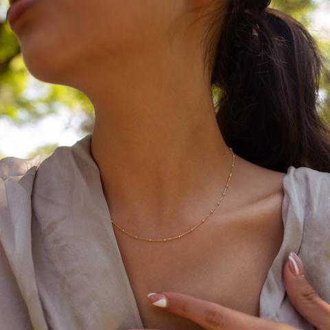 Karen Satellite Necklace - 10K Italian Gold - Sisterberry & Co.