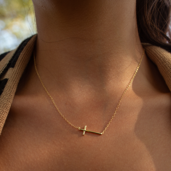 Eileen Cross Necklace - 14K Gold Vermeil - Sisterberry & Co.