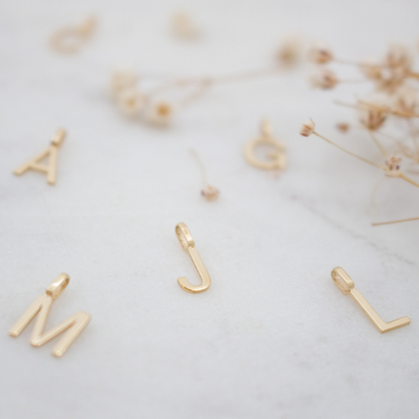 Alphabet Pendant // 10K Solid Gold