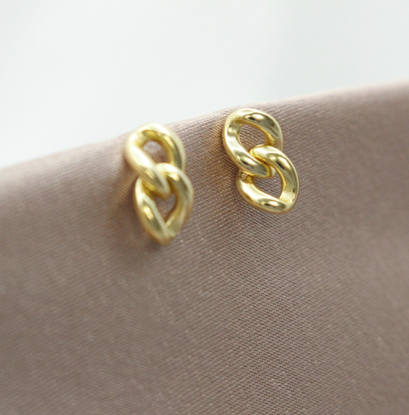 Adrienne Link Studs // 14k Gold Vermeil