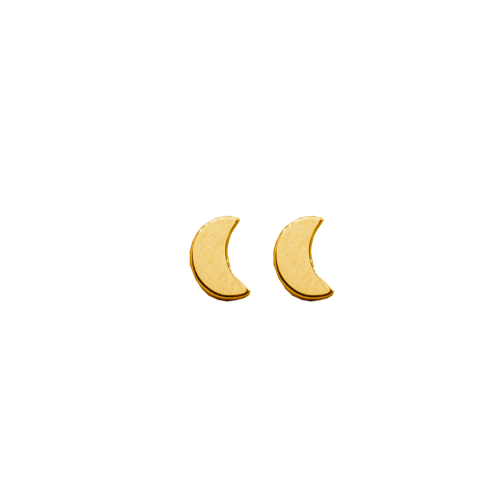 Capri Moon Studs // 10k Italian Solid Gold