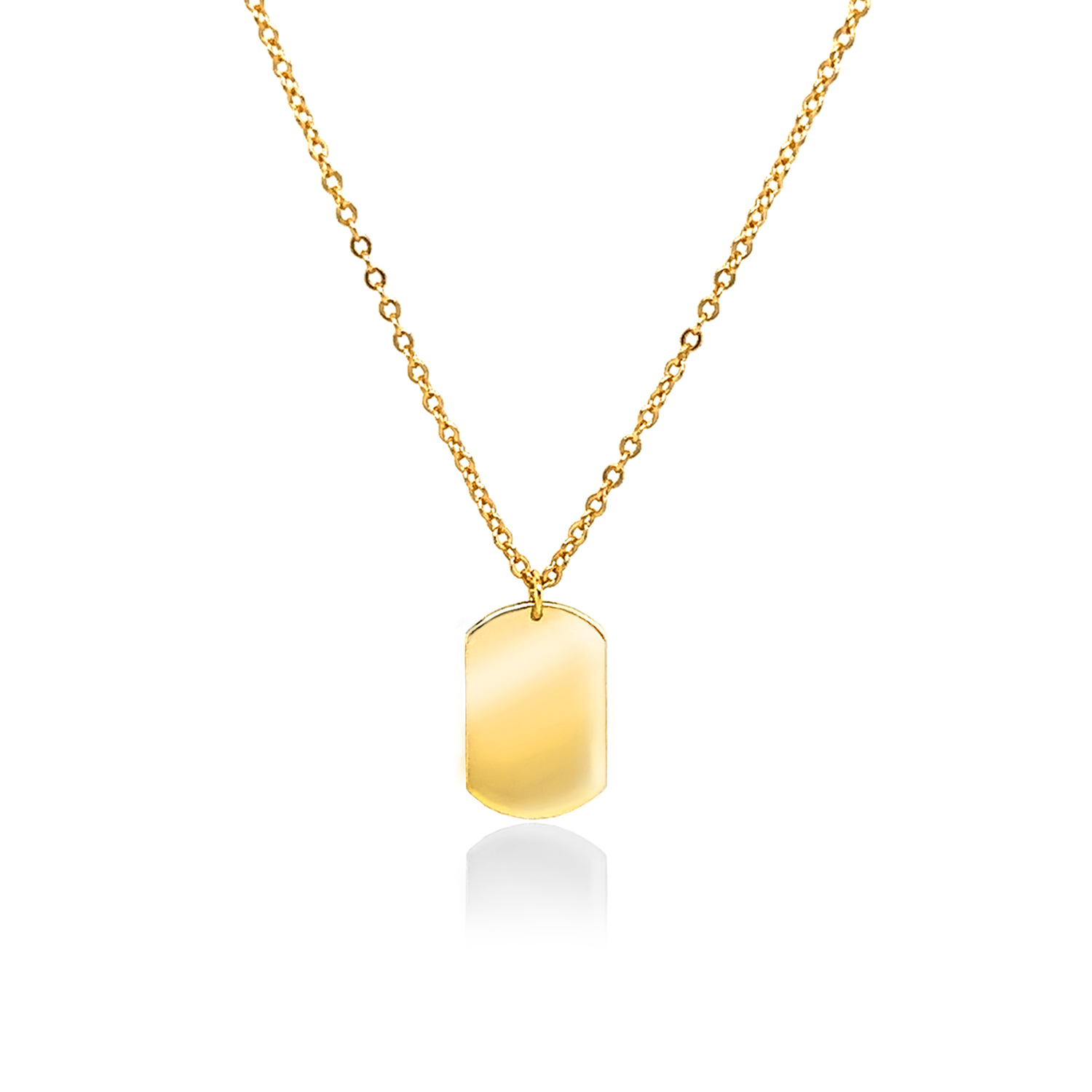 Jordan Dog Tag Necklace // 14k Gold Vermeil