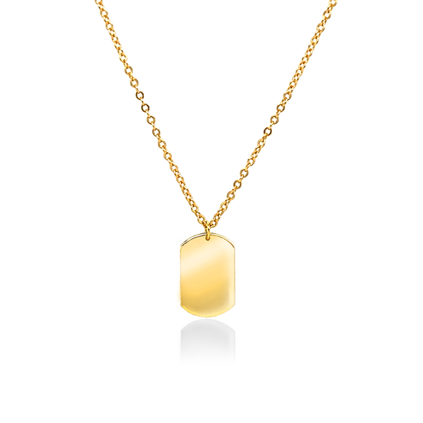 Jordan Dog Tag Necklace // 14k Gold Vermeil