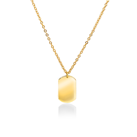 Jordan Dog Tag Necklace // 14k Gold Vermeil