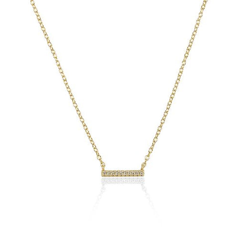 Faith Bar Necklace // 14K Gold Vermeil + CZ