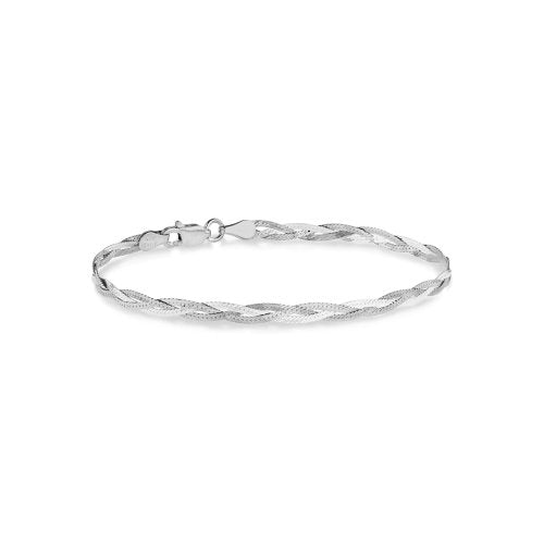 Claude Braided Herringbone Bracelet // Sterling Silver