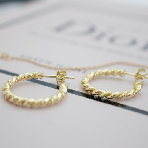 Christina Rope Twist Hoops // 14k Gold Vermeil